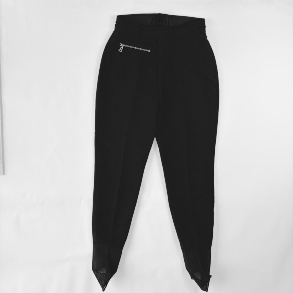 Vintage Bogner Dona Women’s Ski Pants 10 Black Stirrup High Rise Wool 80s USA
